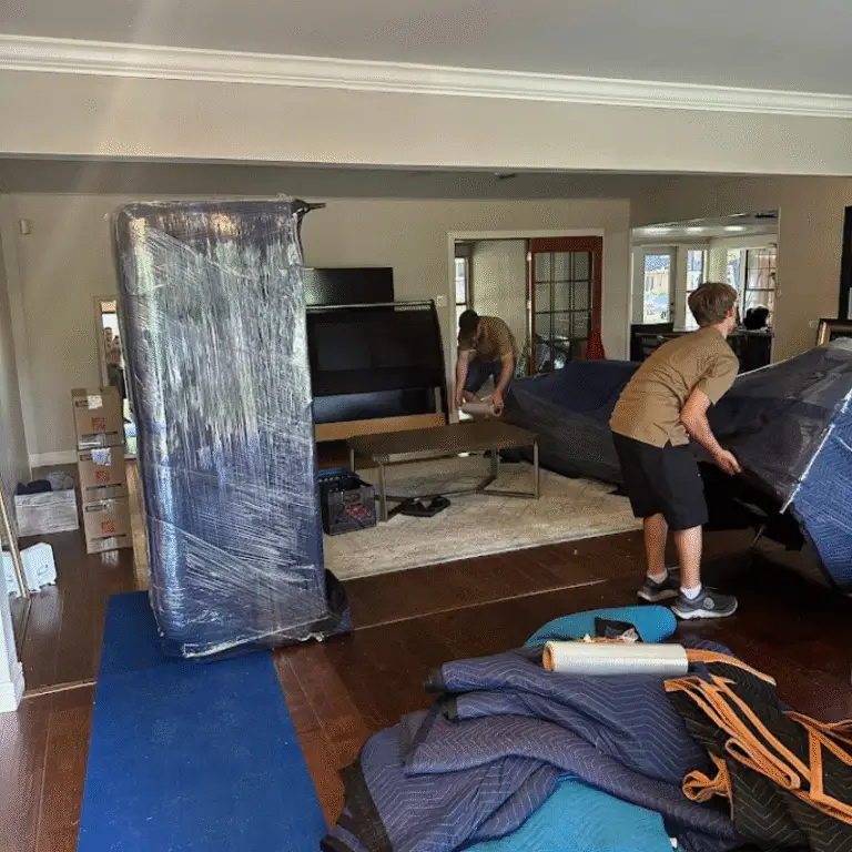 Blog 20 Two Step Moving team relocating office desks and equipment in San Antonio